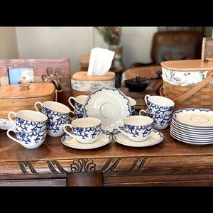 Ralph Lauren mandarin blue coffee/tea cups&saucers